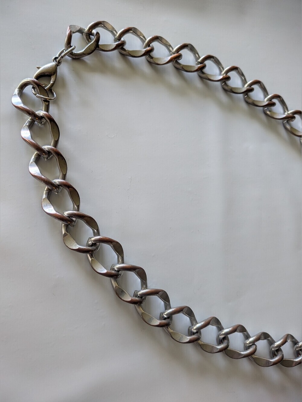 Vintage Chunky Large Loop Grunge Chain Necklace - Picture 3 of 9